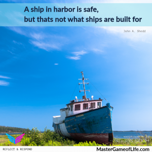 A ship in harbor is safe, but thats not what ships are built for
